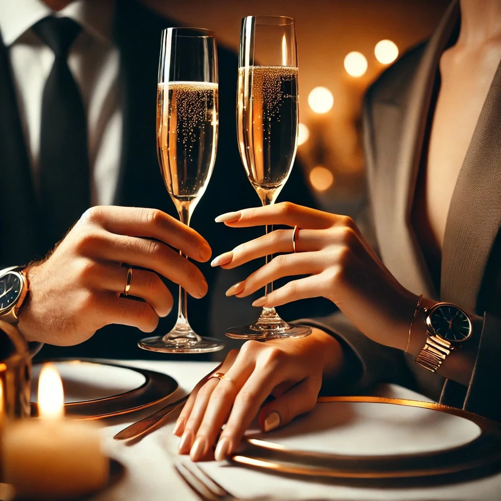 brinde elegante após evitar atitudes ruins de clientes acompanhantes e viver uma experiência memorável